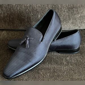 Stacy Adams Men's Tazewell Plain Toe Tassel Slip-on  Navy Blue Loafers Size-12W